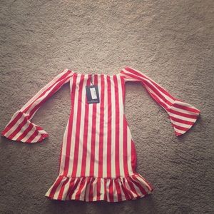 Red stripe smock